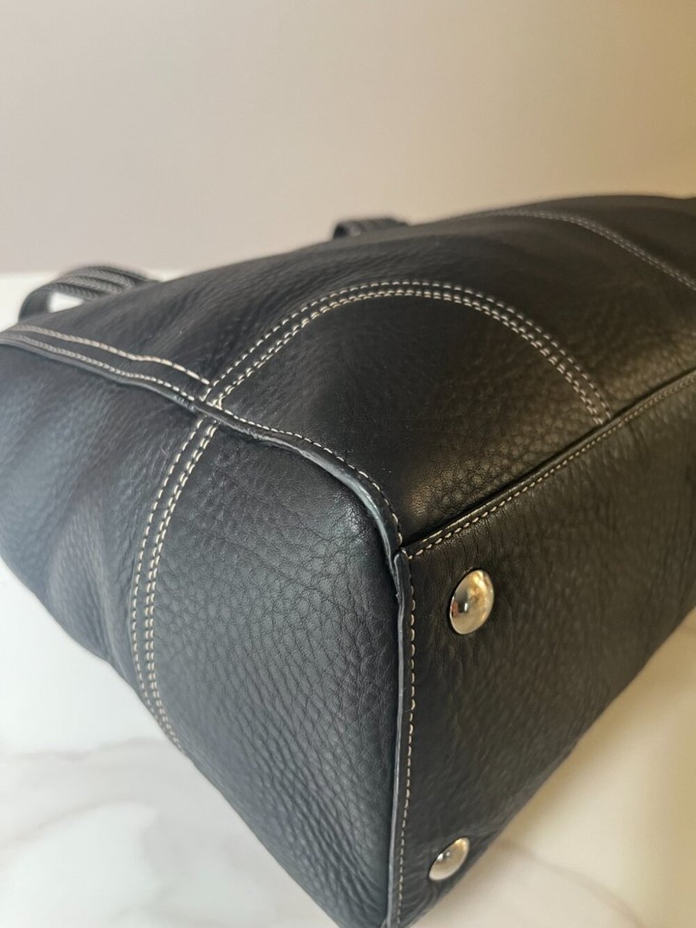 Coach Black Pebbled Leather Turnlock Tote Carryall F16960 EUC - Picture 10 of 16